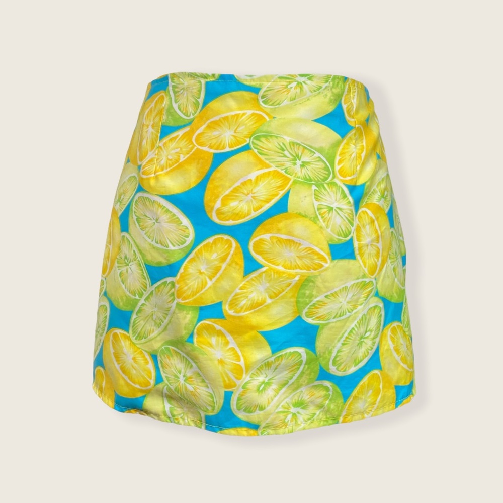 Lemon & Limes Citrus Pattern Bikini Sarong Cover M